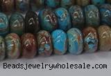 CAG9500 15.5 inches 5*8mm rondelle blue crazy lace agate beads