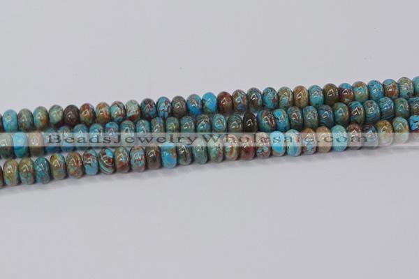 CAG9500 15.5 inches 5*8mm rondelle blue crazy lace agate beads