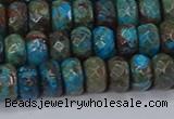 CAG9504 15.5 inches 5*8mm faceted rondelle blue crazy lace agate beads