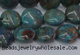 CAG9514 15.5 inches 12mm flat round blue crazy lace agate beads