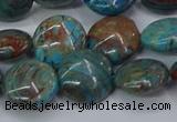 CAG9515 15.5 inches 14mm flat round blue crazy lace agate beads