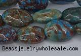 CAG9522 15.5 inches 13*18mm oval blue crazy lace agate beads