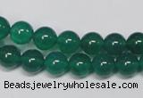 CAG954 15.5 inches 8mm round green agate gemstone beads wholesale