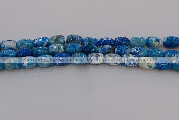 CAG9549 15.5 inches 13*18mm drum dragon veins agate beads