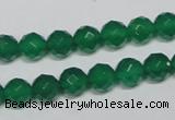 CAG955 15.5 inches 8mm faceted round green agate gemstone beads