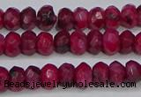 CAG9575 15.5 inches 4*6mm faceted rondelle crazy lace agate beads