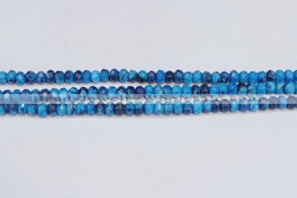 CAG9578 15.5 inches 4*6mm faceted rondelle crazy lace agate beads