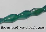 CAG958 15.5 inches 8*14mm faceted rice green agate gemstone beads