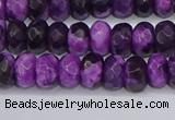 CAG9588 15.5 inches 5*8mm faceted rondelle crazy lace agate beads