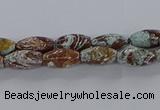 CAG9610 15.5 inches 6*12mm rice ocean agate gemstone beads