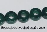 CAG964 15.5 inches 13mm donut green agate gemstone beads wholesale