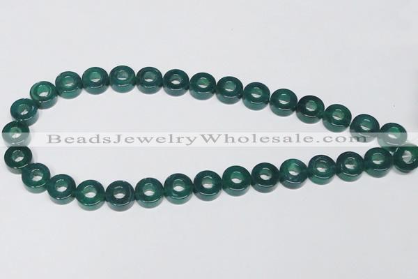 CAG964 15.5 inches 13mm donut green agate gemstone beads wholesale