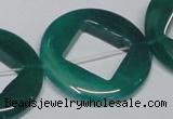 CAG966 15.5 inches 32mm donut green agate gemstone beads wholesale