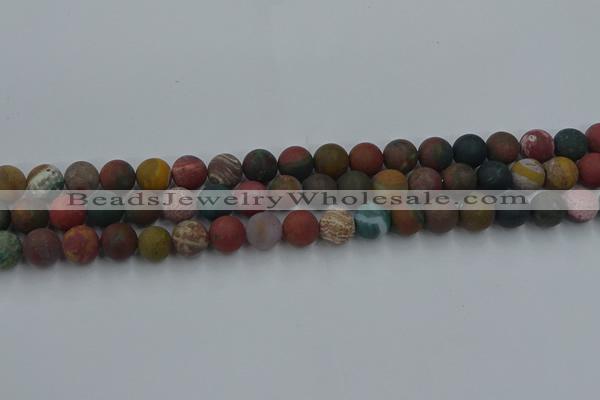 CAG9667 15.5 inches 8mm round matte ocean agate beads wholesale