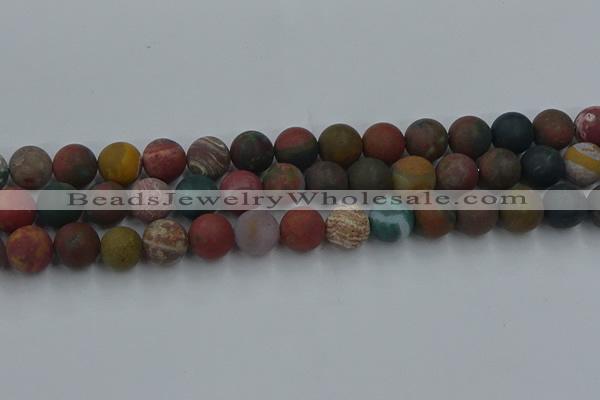 CAG9669 15.5 inches 12mm round matte ocean agate beads wholesale