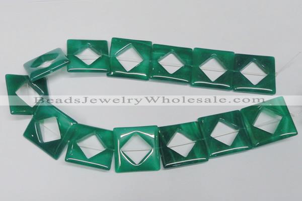 CAG969 15.5 inches 30*30mm square green agate gemstone beads wholesale