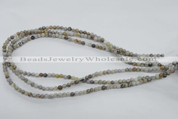 CAG970 15.5 inches 4mm round bamboo leaf agate gemstone beads