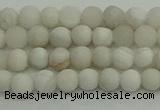 CAG9700 15.5 inches 4mm round matte grey agate beads wholesale