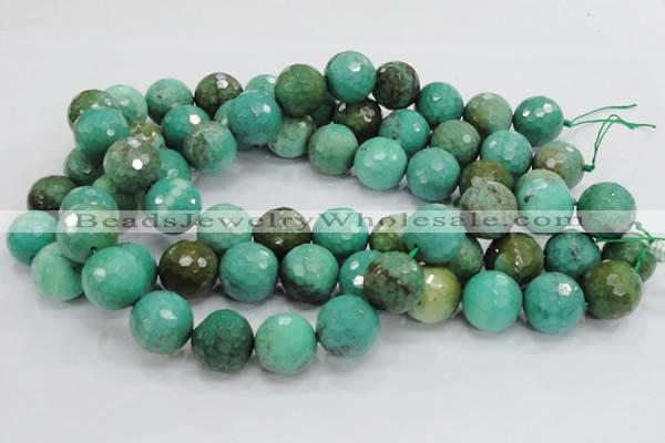 CAG976 15.5 inches 20mm faceted round green grass agate gemstone beads