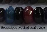 CAG9771 15.5 inches 8*16mm faceted rondelle agate gemstone beads