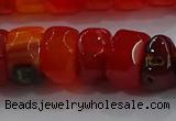 CAG9781 15.5 inches 8*16mm faceted rondelle agate gemstone beads