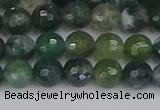 CAG9824 15.5 inches 6mm faceted round moss agate beads