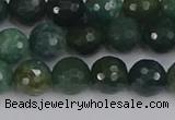 CAG9825 15.5 inches 8mm faceted round moss agate beads