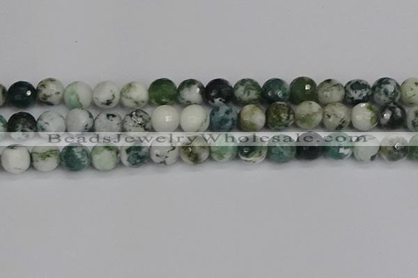 CAG9841 15.5 inches 12mm faceted round tree agate beads