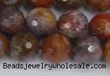 CAG9848 15.5 inches 10mm faceted round red moss agate beads