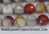 CAG9862 15.5 inches 8mm faceted round Mexican crazy lace agate beads