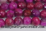 CAG9876 15.5 inches 6mm faceted round fuchsia crazy lace agate beads