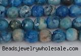 CAG9882 15.5 inches 4mm faceted round blue crazy lace agate beads