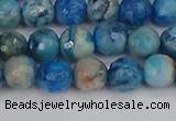 CAG9883 15.5 inches 6mm faceted round blue crazy lace agate beads