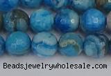 CAG9884 15.5 inches 8mm faceted round blue crazy lace agate beads