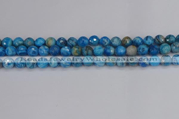 CAG9884 15.5 inches 8mm faceted round blue crazy lace agate beads