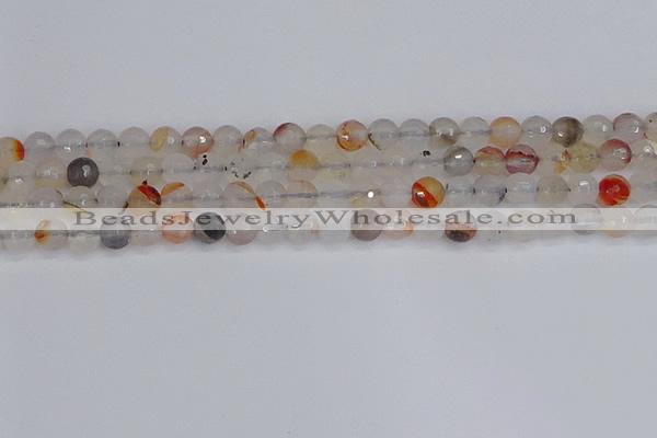 CAG9890 15.5 inches 6mm faceted round dendritic agate beads