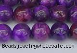 CAG9919 15.5 inches 8mm round purple crazy lace agate beads