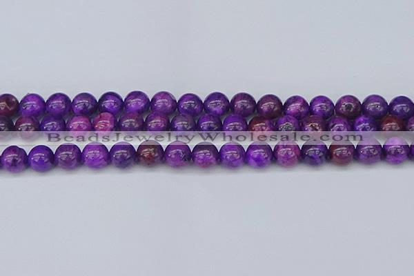 CAG9919 15.5 inches 8mm round purple crazy lace agate beads