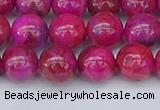 CAG9926 15.5 inches 8mm round fuchsia crazy lace agate beads