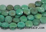 CAG993 15.5 inches 10mm faceted coin green grass agate gemstone beads