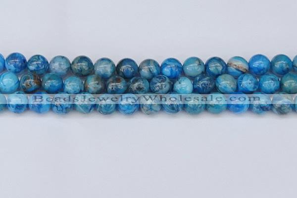 CAG9935 15.5 inches 12mm round blue crazy lace agate beads