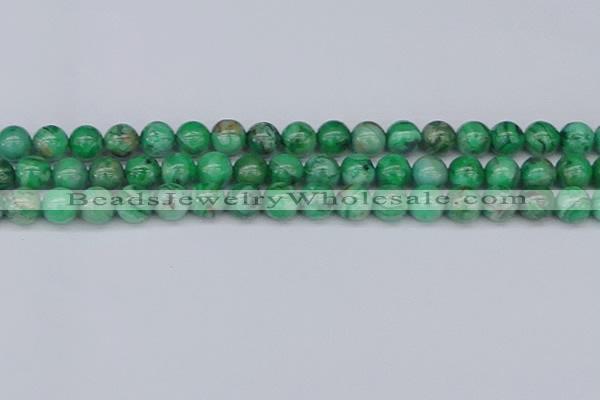 CAG9941 15.5 inches 10mm round green crazy lace agate beads