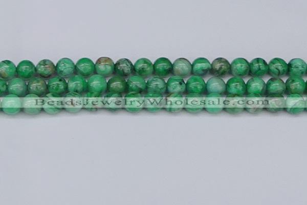 CAG9942 15.5 inches 12mm round green crazy lace agate beads