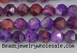 CAG9945 15.5 inches 6mm faceted nuggets purple crazy lace agate beads