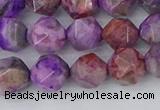 CAG9946 15.5 inches 8mm faceted nuggets purple crazy lace agate beads