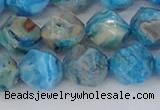 CAG9959 15.5 inches 10mm faceted nuggets blue crazy lace agate beads