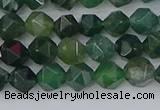 CAG9969 15.5 inches 6mm faceted nuggets moss agate beads