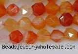 CAG9975 15.5 inches 6mm faceted nuggets red agate beads