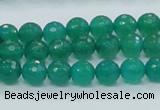 CAJ03 15.5 inches 8mm faceted round green aventurine jade beads