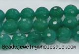 CAJ04 15.5 inches 10mm faceted round green aventurine jade beads